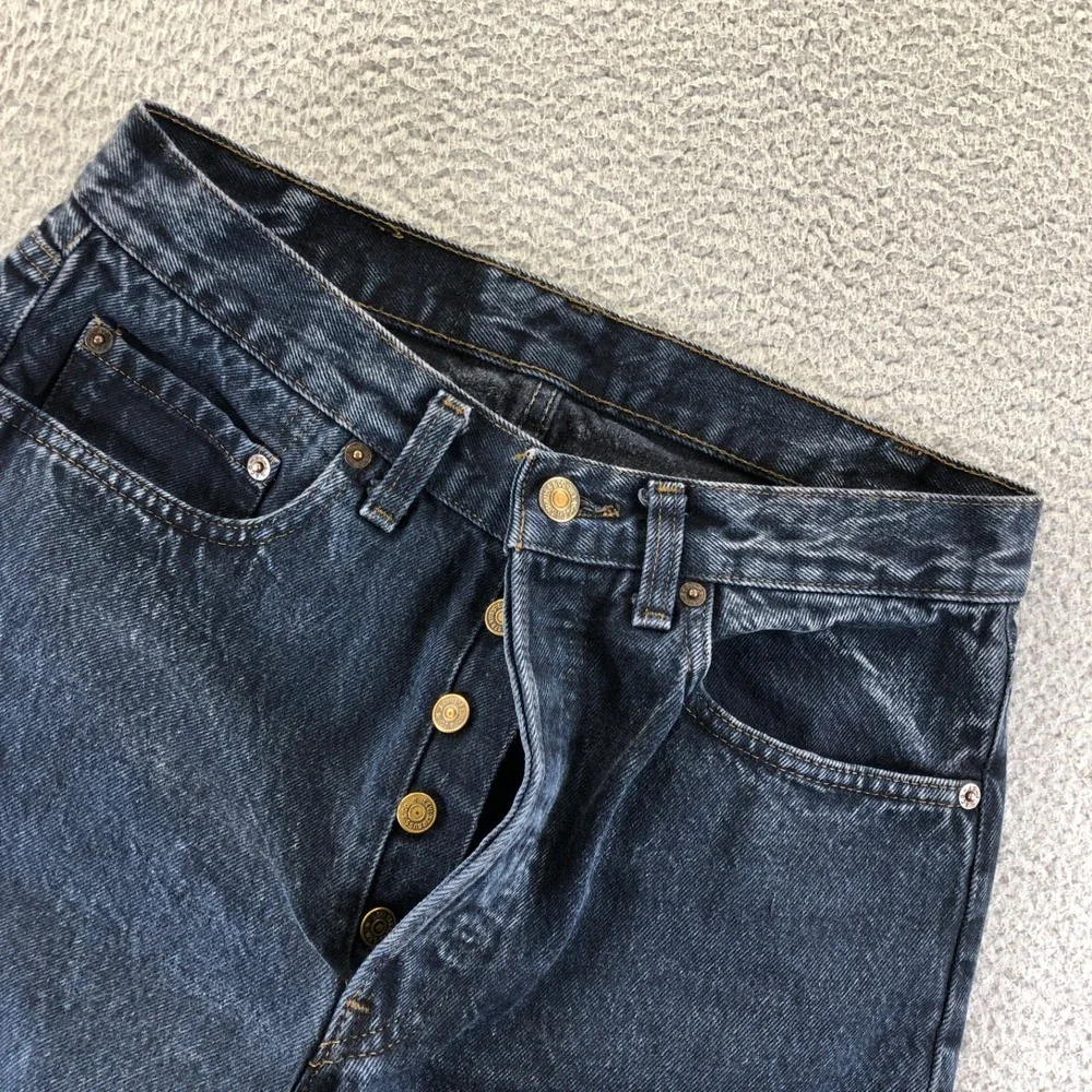 Vtg Levis Jeans Mens 31x34 501 Blue Button Fly Straight Dark Wash Made In USA